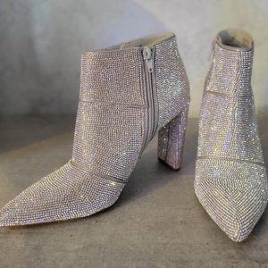 Steve Madden Pieces Rhinestone ankle boots.  Size 8M.  New, no box